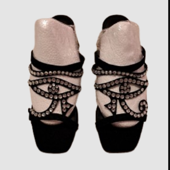 NWOT Katy Perry Collections Black Rhinestone Heels - Picture 1 of 14
